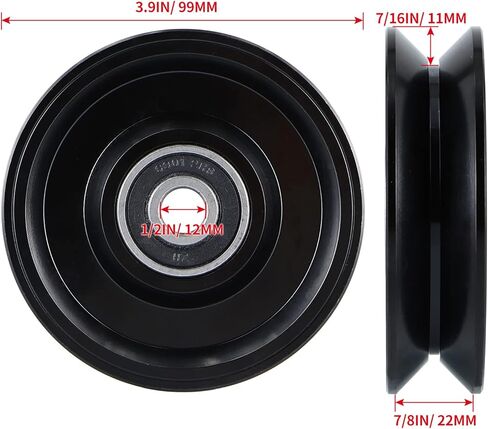 Skelang V Groove Wheel 4 Inches, Slide Gate Wheel with Double Bearings, Rolling Gate Caster for Inverted V Track, 2200 Lbs Load Capacity in Kuwait