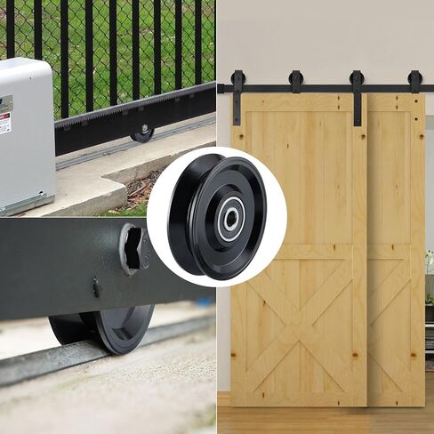 Skelang V Groove Wheel 4 Inches, Slide Gate Wheel with Double Bearings, Rolling Gate Caster for Inverted V Track, 2200 Lbs Load Capacity in Kuwait