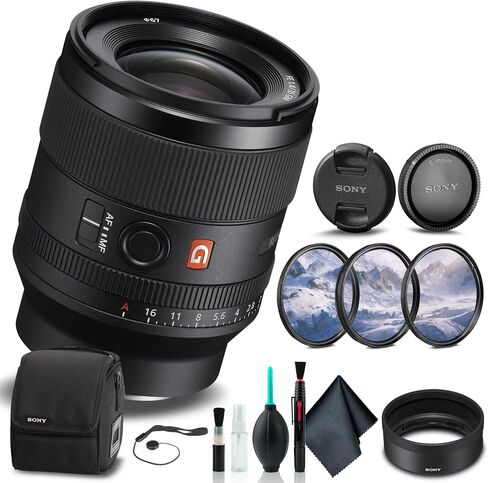 عدسة سوني FE مقاس 35 مم f/1.4 GM SEL35F14GM، طقم فلتر، حافظة غطاء، طقم تنظيف، والمزيد in Saudi Arabia