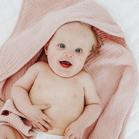 MairMore Muslin Baby Girls Hooded Towels 2 Pack, 32 x 32 in Bath Towels | Extra Soft & Absorbent, Newborn Essential, 100% Cotton Large Neutral Towels for Newborn, Infants, Girls and Boys (Pink) in Saudi Arabia
