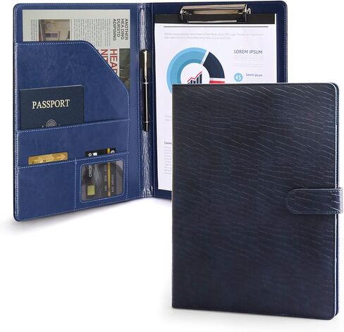 حافظة دفتر ملاحظات من Padfolio، حامل دفتر ملاحظات قانوني، حافظة جلدية بحجم A4 للرجال والنساء، أزرق in Kuwait