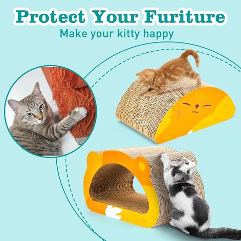خدش القطط 2 في 1 من Ownpets، لوح خدش للقطط قابل للعكس مع شكل رأس قطة متين وقابل لإعادة التدوير من الورق المقوى للخدش لحماية الأثاث in Kuwait