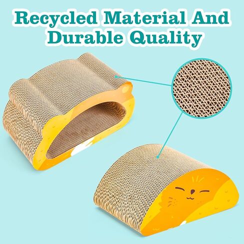 خدش القطط 2 في 1 من Ownpets، لوح خدش للقطط قابل للعكس مع شكل رأس قطة متين وقابل لإعادة التدوير من الورق المقوى للخدش لحماية الأثاث in Kuwait