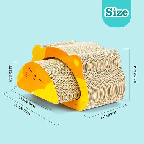 خدش القطط 2 في 1 من Ownpets، لوح خدش للقطط قابل للعكس مع شكل رأس قطة متين وقابل لإعادة التدوير من الورق المقوى للخدش لحماية الأثاث in Kuwait