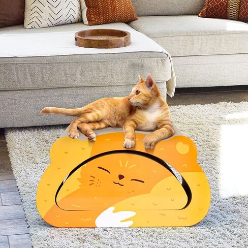 خدش القطط 2 في 1 من Ownpets، لوح خدش للقطط قابل للعكس مع شكل رأس قطة متين وقابل لإعادة التدوير من الورق المقوى للخدش لحماية الأثاث in Kuwait