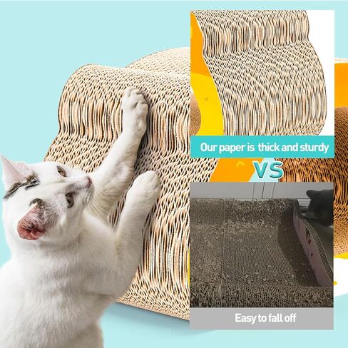 خدش القطط 2 في 1 من Ownpets، لوح خدش للقطط قابل للعكس مع شكل رأس قطة متين وقابل لإعادة التدوير من الورق المقوى للخدش لحماية الأثاث in Kuwait