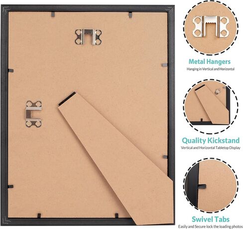 LaVie Home 8x10 Picture Frame Set of 6, Display Picture 5x7 with Mat or 8x10 Without Mat, 8x10 Frame with HD Plexiglass for Wall or Tabletop, Black Classic Collection in Saudi Arabia