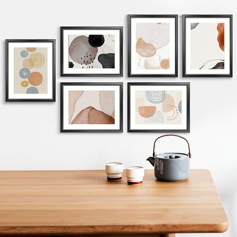 LaVie Home 8x10 Picture Frame Set of 6, Display Picture 5x7 with Mat or 8x10 Without Mat, 8x10 Frame with HD Plexiglass for Wall or Tabletop, Black Classic Collection in Saudi Arabia