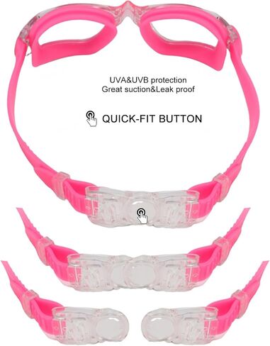 2 Pack Kids Swim Goggles, One-Piece Lens & Compact Style Swimming Glasses for Children and Early Teens from 3 to 15 Years Old in Saudi Arabia