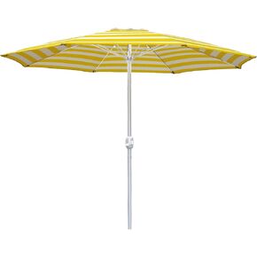 In The Swim 9' Steel Umbrella - Lemon Stripe Outdoor Patio Umbrella with Manual Crank & Weather-Resistant Fabric in Saudi Arabia