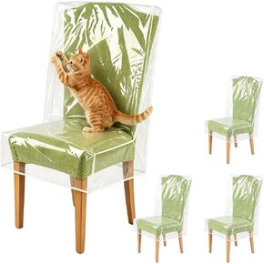 4PCS Clear Plastic Dining Chair Covers, Chair Covers for Dining Chairs in Saudi Arabia