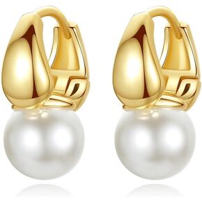 14K Gold Pearl Earrings for Women, Elegant Pearl Jewelry, Premium Gold Earrings for Gifts in Saudi Arabia