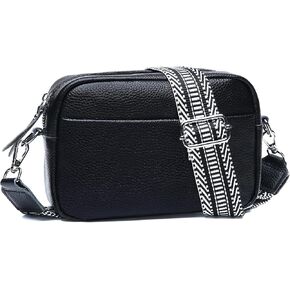 Small Crossbody Bags for Women Genuine Leather, Guitar Strap Shoulder Handbag Purse Camera Bag with Rfid Card Slots, brown in Saudi Arabia