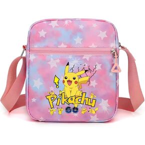 Pokemon Crossbody Bag with Zipper, Cute Shoulder Bag with Adjustable shoulder straps, Anime Merch for Womens Birthday Gifts (Pink) in Saudi Arabia