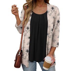 ONLYSHE Womens Tops Lightweight Tunic Shirts 3/4 Sleeve Blouse Cute Flowy Shirts Dressy Casual for Spring Summer Fall S-3XL in Saudi Arabia