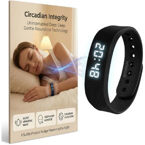 Vibrating Alarm Clock for Heavy Sleepers Vibration Wristband Watch Sleeps Wrist Silent Rise Bands Sleeper Wake up Shock Wearable Wristbands Deaf Band Bracelet Partner Deep Sleep Gadgets(Black) in Saudi Arabia