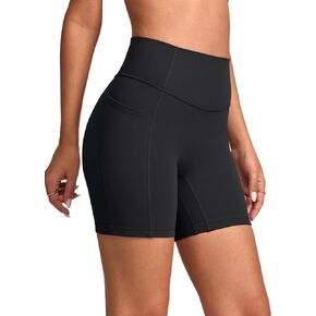 INGIA Women's High Waist No Front Seam Scrunch Butt Biker Shorts 6" with Side Pockets V-Back Workout Gym Shorts in Saudi Arabia