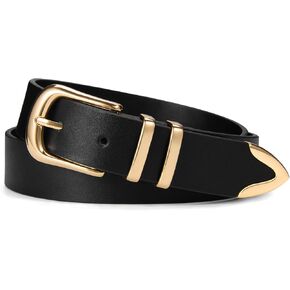 VATAN Women Leather Belt for Jeans Dresses Pants Fashion Ladies Casual Waist Belt with Gold Buckle in Saudi Arabia