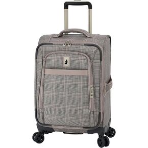 London Fog Brentwood IV 20" Expandable Spinner Carry-On Softside Suitcase, Rose Charcoal in Kuwait