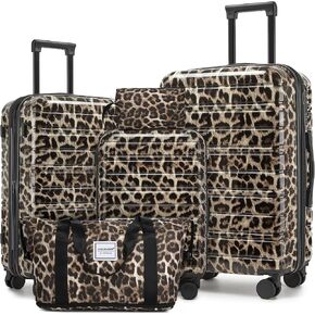 LARVENDER 5 Piece Luggage Set Hardside Expandable 20 24 28 Inch Cotton Candy in Saudi Arabia