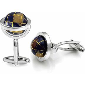 Unique Earth cufflinks,Dynamic Rotatable Cuff Links Mens,Blue Round Ball World Map Cuff-Links Father of The Bride Cufflinks in Saudi Arabia