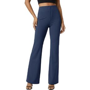 Dokuritu Women's Work Pants Business High Waist Flare Leggings with Pockets Tummy Control Bootcut Pull On Stretchy Slacks in Saudi Arabia
