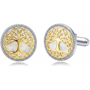 Cufflinks for Men Tree of Life Round CuffLinks for Tuxedo Wedding Business Jewelry Gift for Men in Kuwait