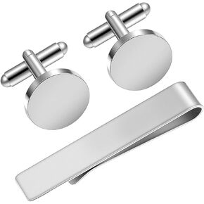 3Pcs Silver Tie Clip and Cufflink Set for Men Unique Personalized Cuff Links Set for Business Meeting Dating Wedding Boyfriend Daily Wear in Saudi Arabia