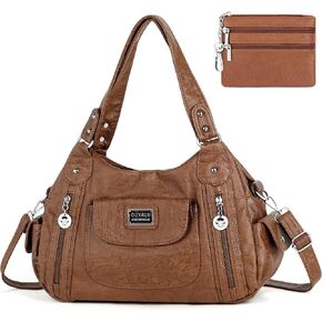 Vintage Leather Handbag for Women, Large Capacity PU Shoulder Hobo Bag, Crossbody Purse with Adjustable Strap & Coin Pouch in Saudi Arabia