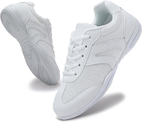 Cheer Shoes Girls White Cheerleading Dance Shoes Youth Breathable Lightweight Cheerleader Competition Sneakers Kids Cheer Athletic Training Dance Sneakers in Saudi Arabia