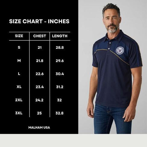 Malham USA US Navy Polo Shirt – Breathable Fabric, Embroidered Seal Logo, Comfortable Fit, Sizes S-XXXL in Saudi Arabia