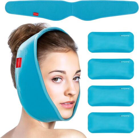 Comfytemp Wisdom Teeth Ice Pack Head Wrap، Face Ice Pack Tmj Relief Products الفك، FSA مؤهل HSA، 2 عبوات جل باردة ساخنة قابلة لإعادة الاستخدام، استخراج الأسنان وإزالتها، جراحة الفم للوجه، زراعة الأسنان in Kuwait