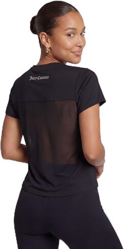 Juicy Couture Women's Mesh Back Short Sleeve Athletic Shirts – Workout Tops for Fitness, Gym, Yoga & Activewear in Kuwait