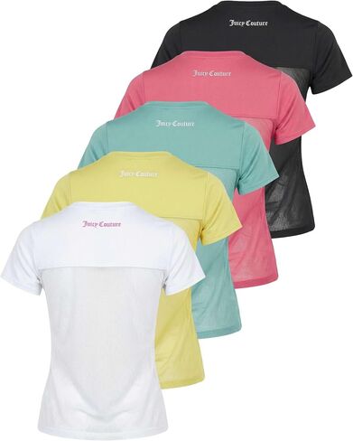 Juicy Couture Women's Mesh Back Short Sleeve Athletic Shirts – Workout Tops for Fitness, Gym, Yoga & Activewear in Kuwait