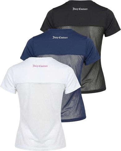 Juicy Couture Women's Mesh Back Short Sleeve Athletic Shirts – Workout Tops for Fitness, Gym, Yoga & Activewear in Kuwait