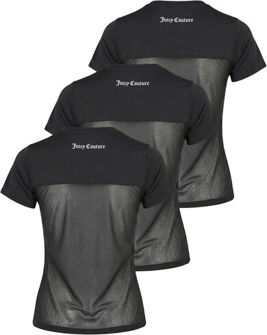 Juicy Couture Women's Mesh Back Short Sleeve Athletic Shirts – Workout Tops for Fitness, Gym, Yoga & Activewear in Kuwait