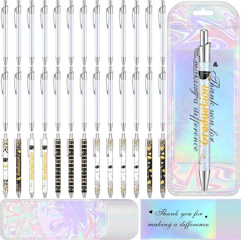 Yexiya 30 Pcs Sublimation Pen Kit Sublimation Pen Blank with Resealable Pouch Bag and Holographic Thank You Card Sublimation Ballpoint Pen School Supply for Christmas Office School Stationery Supply in Kuwait