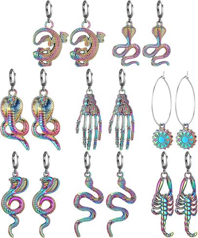 Glenmal 8 Pairs Jhumka Indian Earrings Metal Bohemian Chandelier Dangle Earring for Women in Kuwait