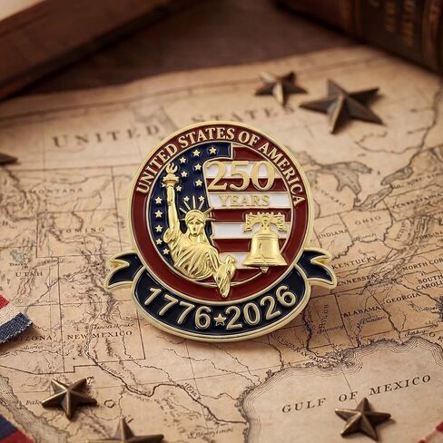 250th Anniversary USA Lapel Pins, 20 Pack 250 Anniversary America Merchandise, Patriotic American Flag Collectible Accessories for Independence Day Gifts in Saudi Arabia