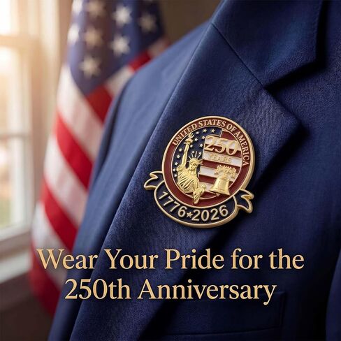 250th Anniversary USA Lapel Pins, 20 Pack 250 Anniversary America Merchandise, Patriotic American Flag Collectible Accessories for Independence Day Gifts in Saudi Arabia