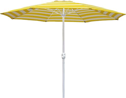 In The Swim 9' Steel Umbrella - Lemon Stripe Outdoor Patio Umbrella with Manual Crank & Weather-Resistant Fabric in Saudi Arabia