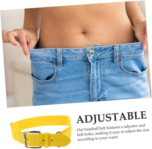 Uonlytech Elastic Baseball Belt for Men Women Softball Belt Stretch Adjustable Sports Waistband Outdoor Yellow Softball Protective Gear Random Color in Kuwait
