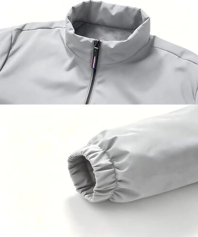 Men’s Lightweight Stand Collar Windbreaker Jacket Full Zip Casual Outerwear in Kuwait
