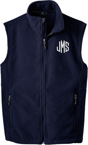 Cotton Sisters Men's Monogrammed Fleece Vest - Personalized Navy Fleece Vest in Saudi Arabia