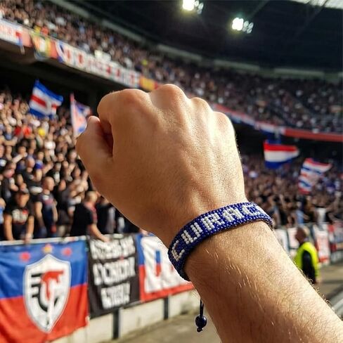 FAHARI Curaçao Beaded Flag Bracelet, Handmade Adjustable String Bracelet, Patriotic Gift for Soccer Fans in Kuwait