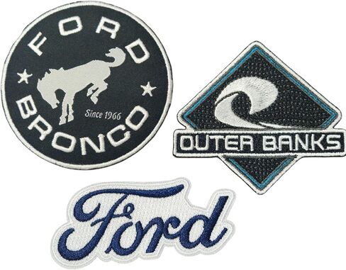 Ford Bronco Outer Banks Patch 3-Pack – Embroidered Heat Seal Patches for Jackets, Hats, Backpacks – Officially Licensed in Kuwait