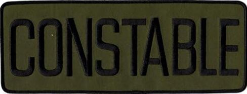 Constable Back Patch - 11 x 4 - Black Lettering - OD Backing - Hook Backing in Saudi Arabia