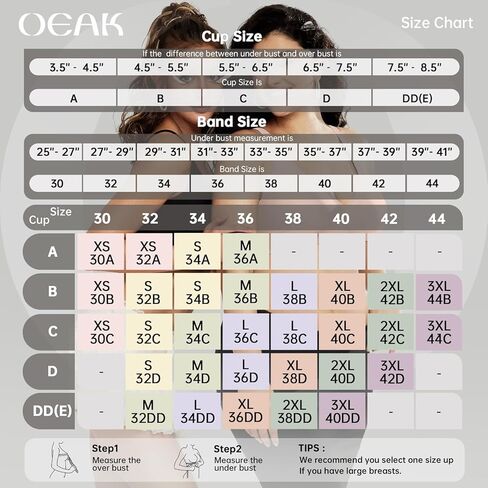OEAK Womens Wireless Jelly Bra Plus Size Seamless Deep V Bras Coffee+Latte XL in Kuwait