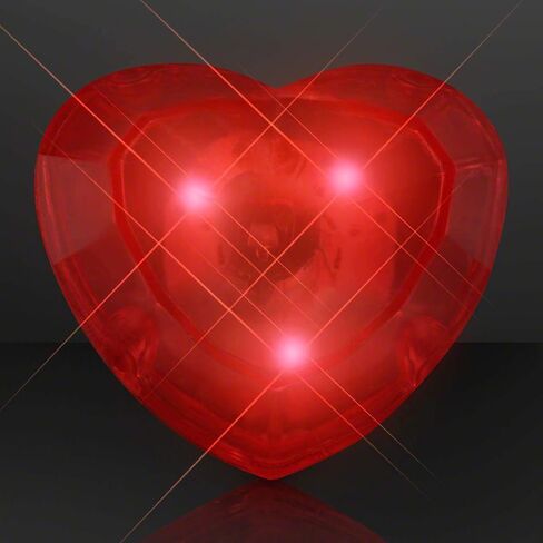 Flashing Huge Heart Shaped Gem Light Up Rings (Set of 24) in Kuwait
