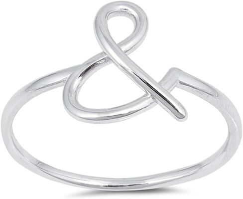 CloseoutWarehouse 925 Sterling Silver Ampersand Ring in Saudi Arabia